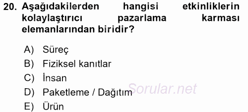 Kongre ve Etkinlik Yönetimi 2015 - 2016 Ara Sınavı 20.Soru