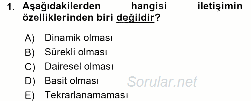 İletişim Ortamları Tasarımı 2017 - 2018 Ara Sınavı 1.Soru