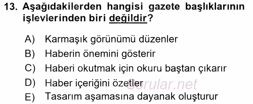 İletişim Ortamları Tasarımı 2017 - 2018 Ara Sınavı 13.Soru