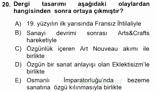 İletişim Ortamları Tasarımı 2017 - 2018 Ara Sınavı 20.Soru