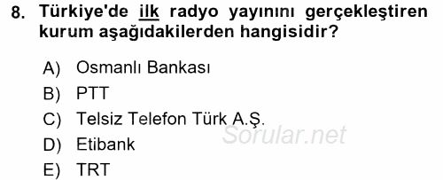 İletişim Ortamları Tasarımı 2017 - 2018 Ara Sınavı 8.Soru