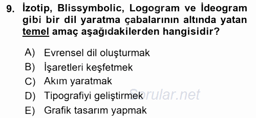 İletişim Ortamları Tasarımı 2017 - 2018 Ara Sınavı 9.Soru
