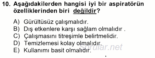 Ev Teknolojisi 2014 - 2015 Tek Ders Sınavı 10.Soru