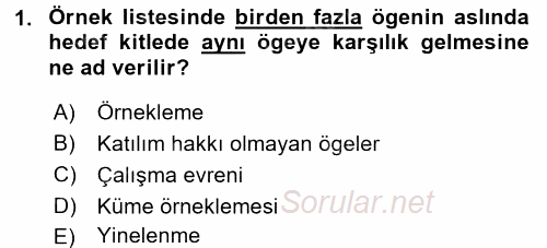 Uluslararası İlişkilerde Araştırma Yöntemleri 2015 - 2016 Tek Ders Sınavı 1.Soru