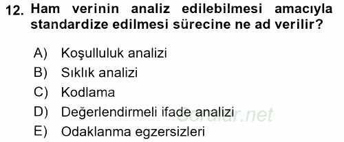 Uluslararası İlişkilerde Araştırma Yöntemleri 2015 - 2016 Tek Ders Sınavı 12.Soru