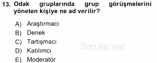 Uluslararası İlişkilerde Araştırma Yöntemleri 2015 - 2016 Tek Ders Sınavı 13.Soru