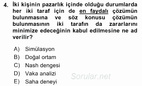 Uluslararası İlişkilerde Araştırma Yöntemleri 2015 - 2016 Tek Ders Sınavı 4.Soru