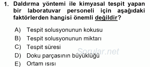 Temel Veteriner Histoloji ve Embriyoloji 2017 - 2018 Ara Sınavı 1.Soru