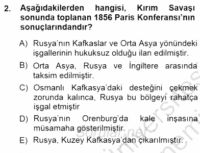 Orta Asya ve Kafkaslarda Siyaset 2012 - 2013 Dönem Sonu Sınavı 2.Soru
