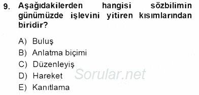 Eleştiri Kuramları 2014 - 2015 Ara Sınavı 9.Soru